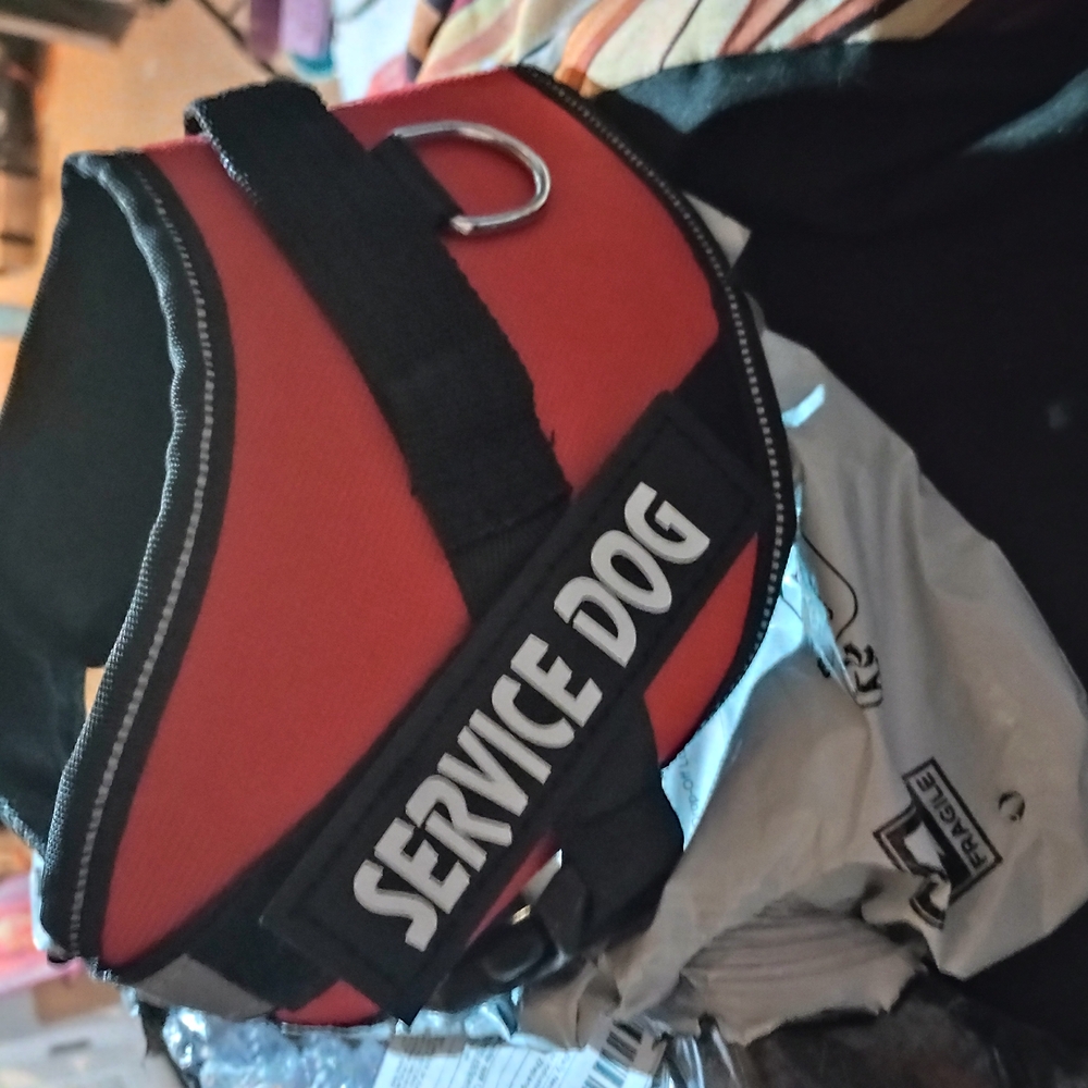Dogeared Red and Black Service Dog Harness